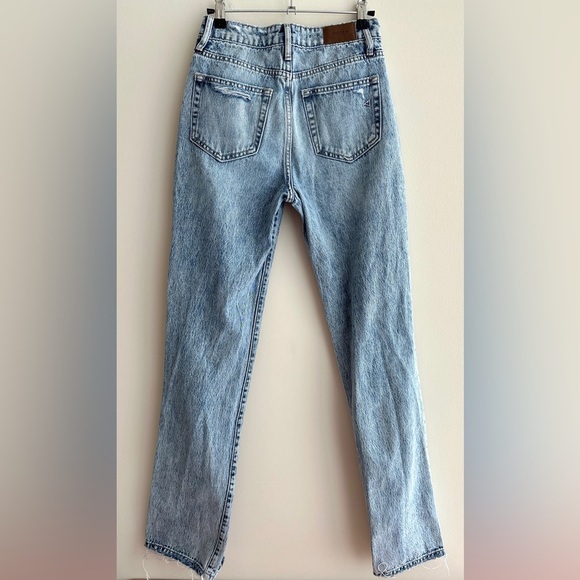 HIDDEN Light Blue Acid Wash Women's Front Slit Jeans, Denim Jeans, Size 24 - Picture 13 of 16